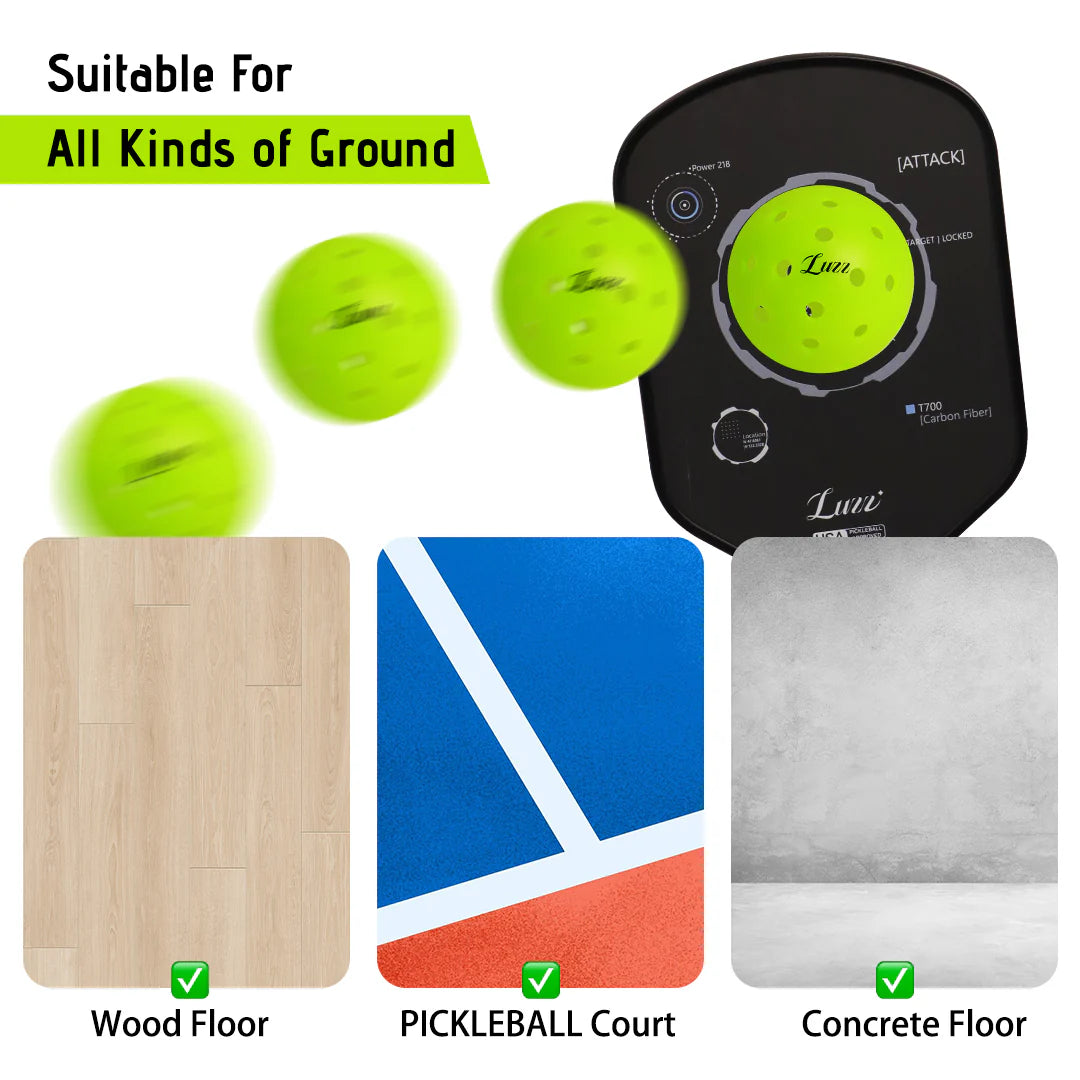 (3 Balls)Luzz Pickleball– 40-Hole Rotomolded Design, Wear-Resistant, Anti-Aging, Superior Rebound